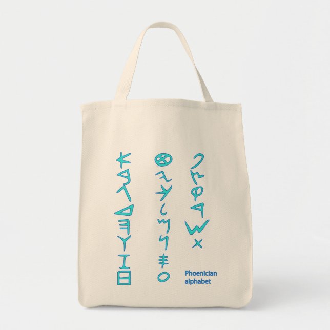 Phoenician alphabet tote bag (Front)