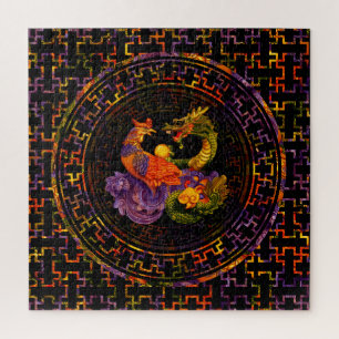 Phoenix and Dragon - in colour Jigsaw Puzzle