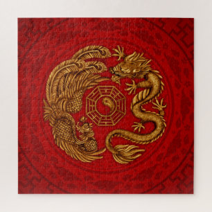 Phoenix and Dragon with bagua #4 Jigsaw Puzzle