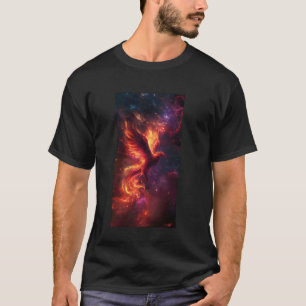 Phoenix and fire ablaze with fiery wings mid fligh T-Shirt