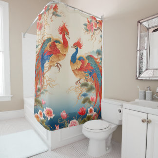 Phoenix and Lotus Shower Curtain