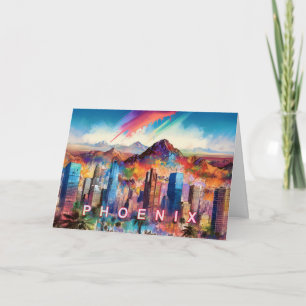Phoenix Arizona Abstract Skyline Card