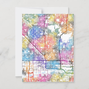 Phoenix Arizona City Map Postcard