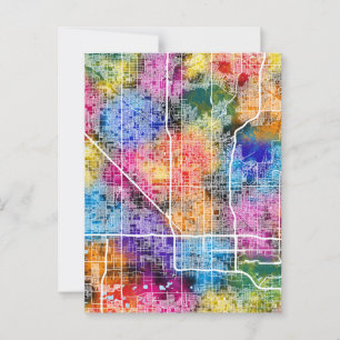 Phoenix Arizona City Map Postcard