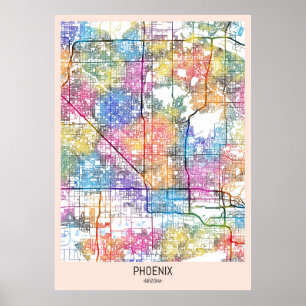 Phoenix Arizona City Map Poster