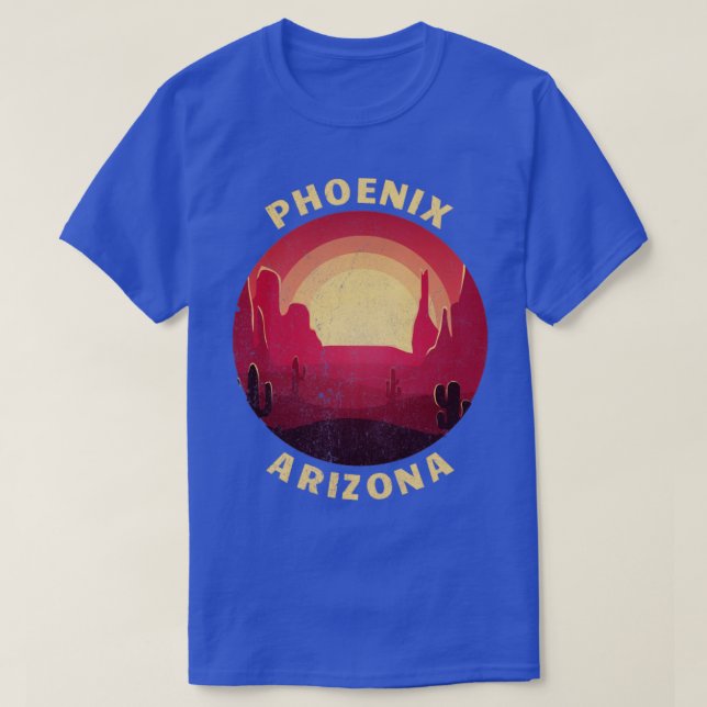 Phoenix Arizona Desert Illustration Vintage Souven T-Shirt (Design Front)