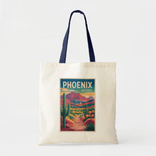 Phoenix Arizona Illustration Travel Art Vintage Tote Bag