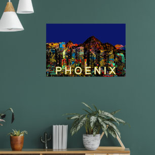 Phoenix, Arizona in graffiti Poster