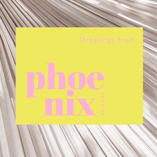 Phoenix Arizona modern pink red Postcard