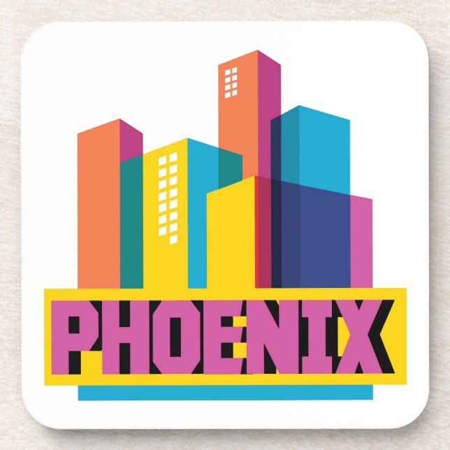Phoenix, Arizona | Neon Skyline Coaster (Front)