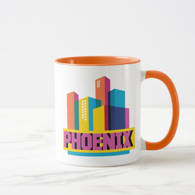 Phoenix, Arizona | Neon Skyline Mug (Right)
