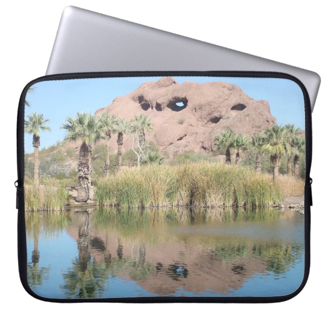 Phoenix Arizona Photo Butte Reflected In Lake Laptop Sleeve (Front)