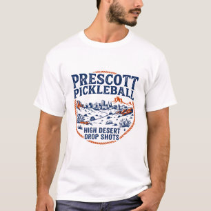 Phoenix Arizona Skyline And Pickleball Court Scene T-Shirt