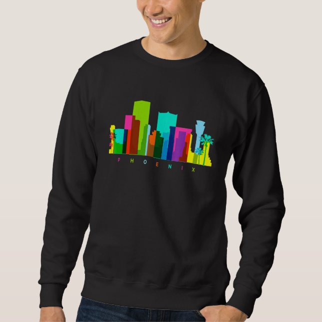 Phoenix Arizona Skyline Colourful American Citysca Sweatshirt (Front)