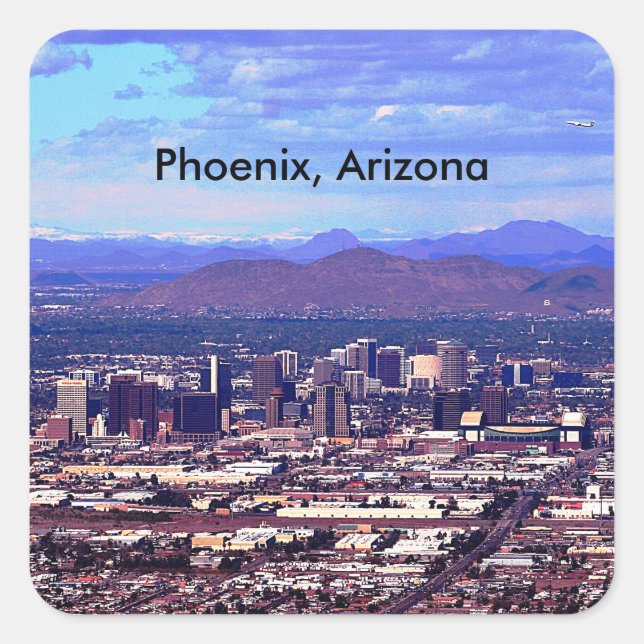 Phoenix Arizona Skyline in Daytime Square Sticker (Front)