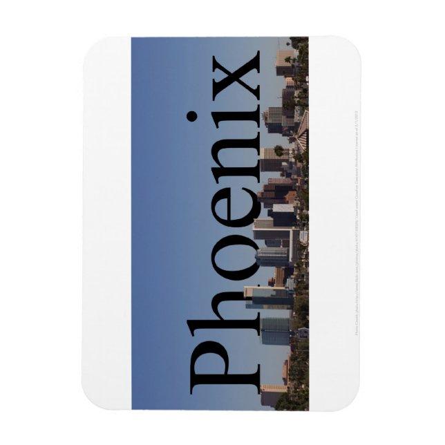Phoenix Arizona Skyline Magnet with Phoenix in the (Vertical)