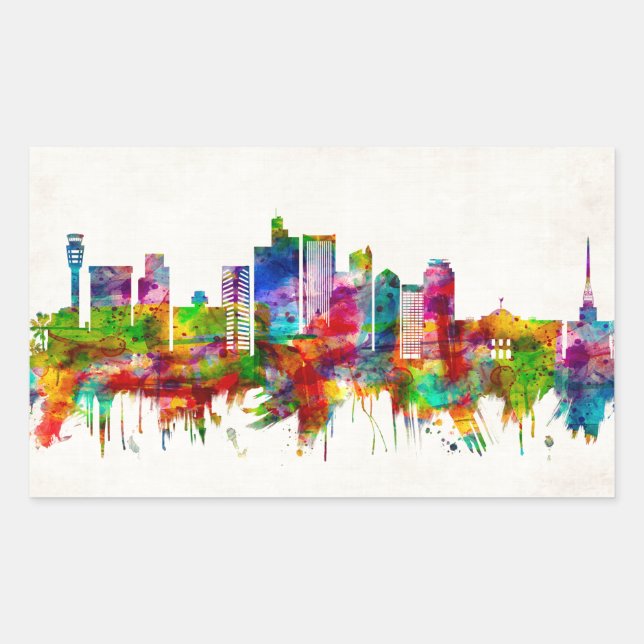 Phoenix Arizona Skyline Rectangular Sticker (Front)