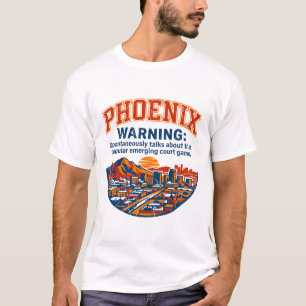 Phoenix Arizona Skyline Warning Pickleball Enthusi T-Shirt