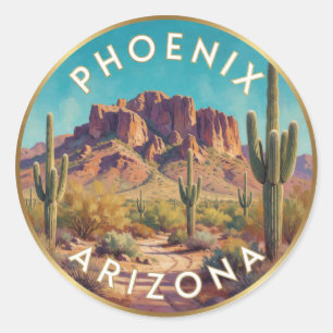 Phoenix Arizona Sonoran Desert Travel Classic Round Sticker