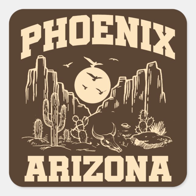 Phoenix,Arizona Square Sticker (Front)