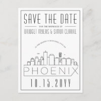 Phoenix, Arizona | Stylised Skyline Save the Date