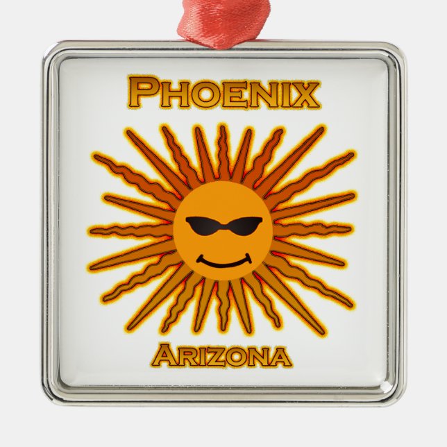 Phoenix Arizona Sun Logo Metal Ornament (Front)