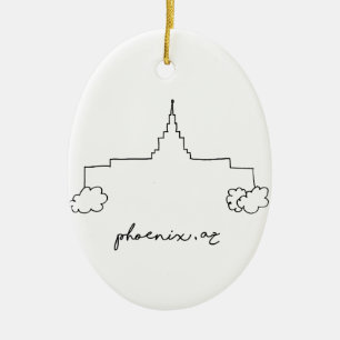 phoenix arizona temple simple modern sketch ceramic ornament