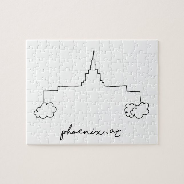 phoenix arizona temple simple modern sketch jigsaw puzzle (Horizontal)