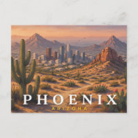 Phoenix Arizona Travel Postcard | Desert Skyline