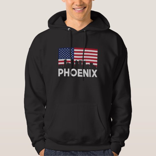 Phoenix AZ American Flag Skyline Hoodie