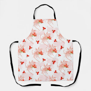 Phoenix Bird And Phoenix Flower Seamless Pattern Apron