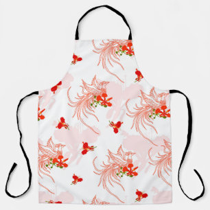 Phoenix Bird And Phoenix Flower Seamless Pattern Apron