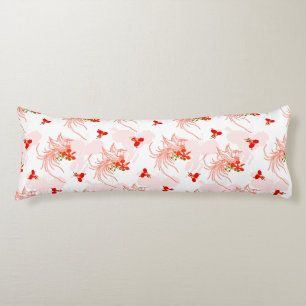 Phoenix Bird And Phoenix Flower Seamless Pattern Body Cushion