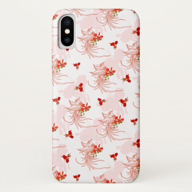 Phoenix Bird And Phoenix Flower Seamless Pattern Case-Mate iPhone Case (Back)