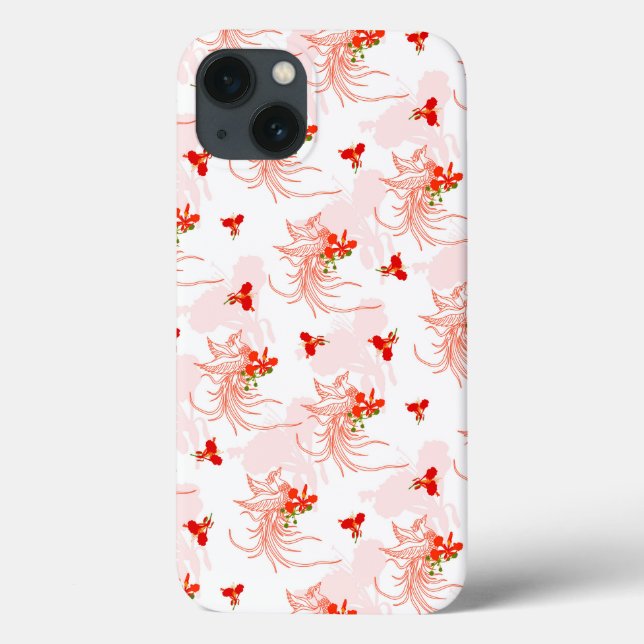 Phoenix Bird And Phoenix Flower Seamless Pattern Case-Mate iPhone Case (Back)