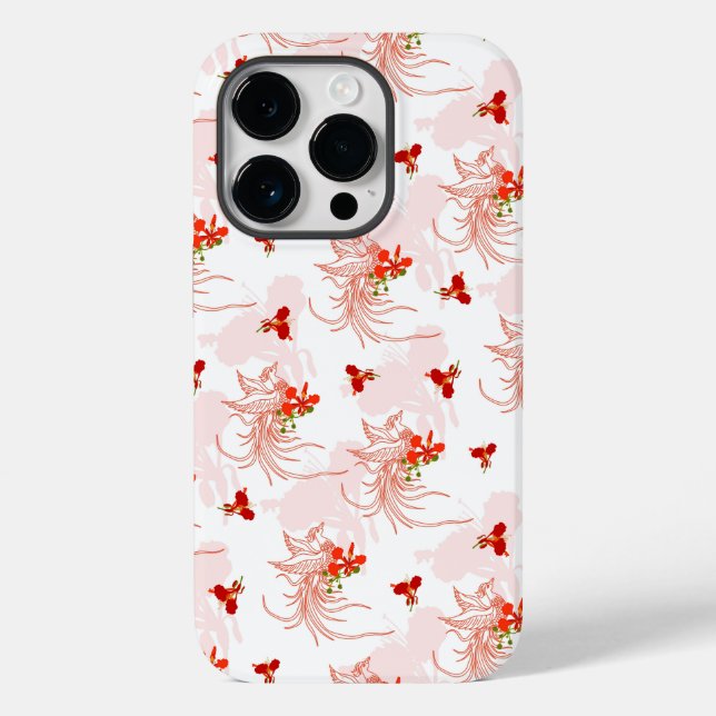 Phoenix Bird And Phoenix Flower Seamless Pattern Case-Mate iPhone Case (Back)