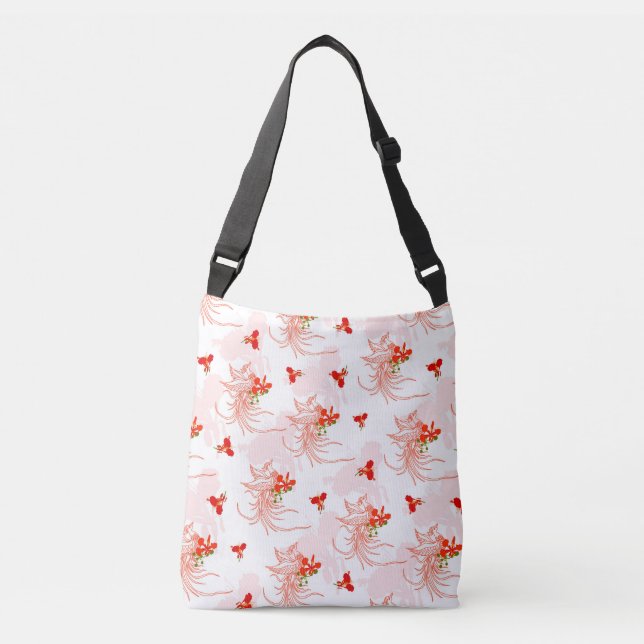 Phoenix Bird And Phoenix Flower Seamless Pattern Crossbody Bag (Front)