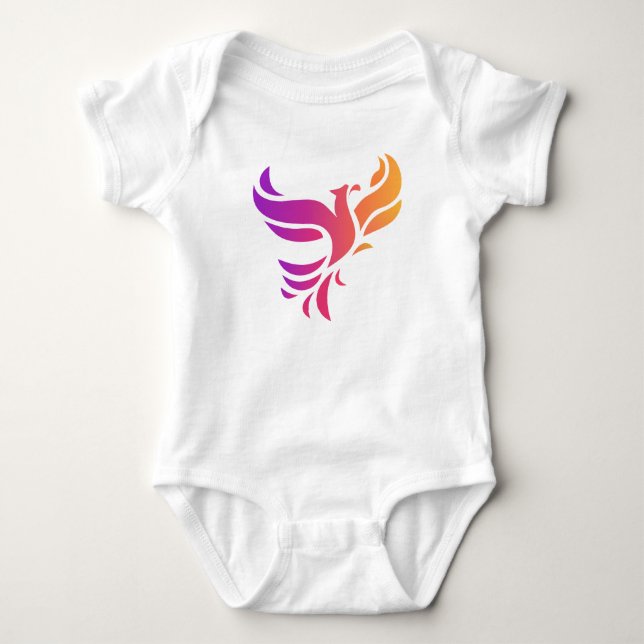 Phoenix bird baby bodysuit (Front)