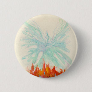 PHOENIX BIRD by SHARON SHARPE 6 Cm Round Badge