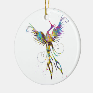 Phoenix bird ceramic ornament