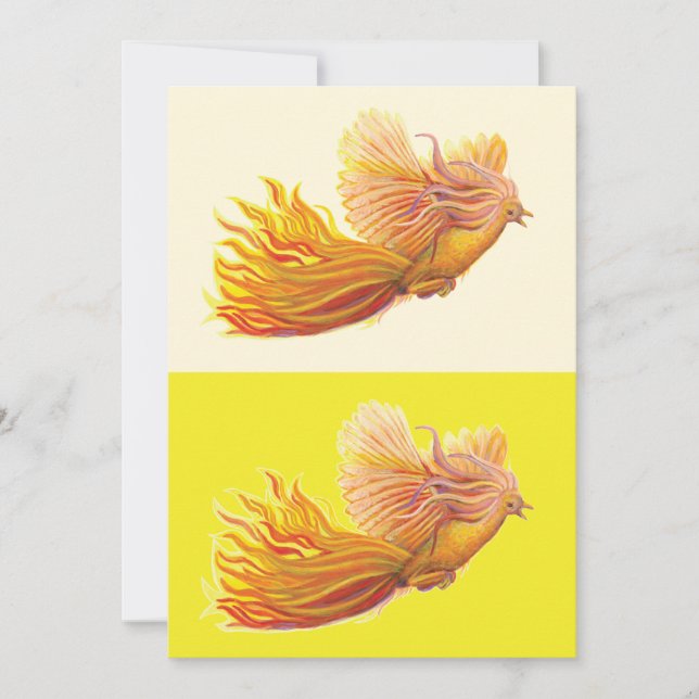 Phoenix Bird Flying Holiday Card (Front)