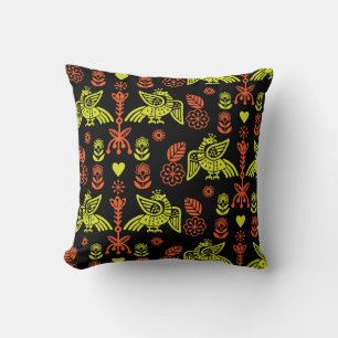 Phoenix Bird Folk Art Print Cushion