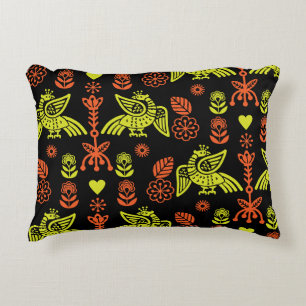 Phoenix Bird Folk Art Print Decorative Cushion
