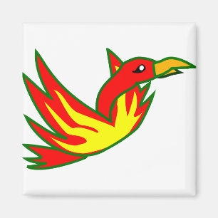 Phoenix Bird Of Fire Mythical Fire Bird Flaming Magnet