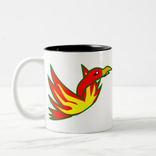 Phoenix Bird Of Fire Mythical Fire Bird Flaming Two-Tone Coffee Mug