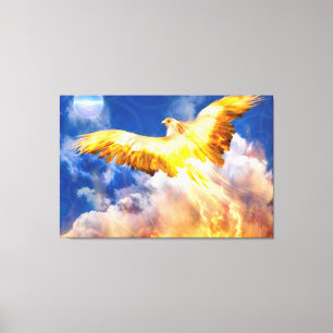 Phoenix Bird RISE ABOVE YOUR TROUBLES Canvas Print