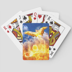 Phoenix Bird RISE ABOVE YOUR TROUBLES Playing Cards