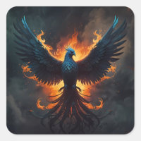 Phoenix Bird Rising with Flames