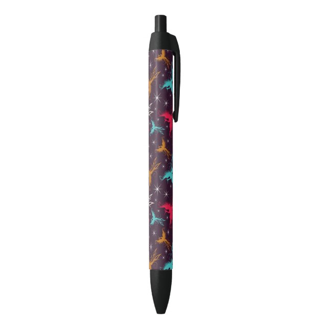 Phoenix Birds Figure Pattern Black Ink Pen (Bottom (Vertical))