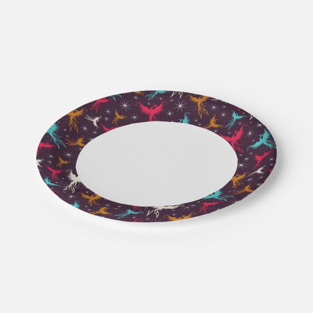 Phoenix Birds Figure Pattern Paper Plate (Angled)